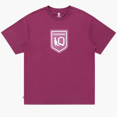QLD Maroons Men's Maroon Crest Tee
