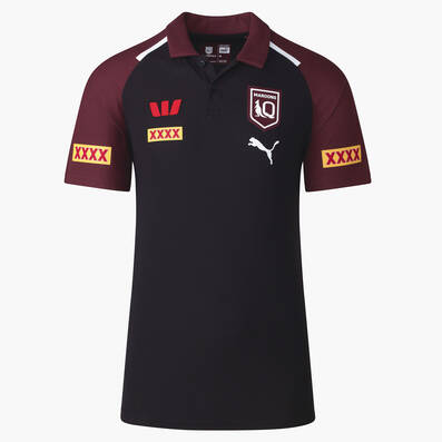 2024 QLD Maroons Men's Black Team Polo