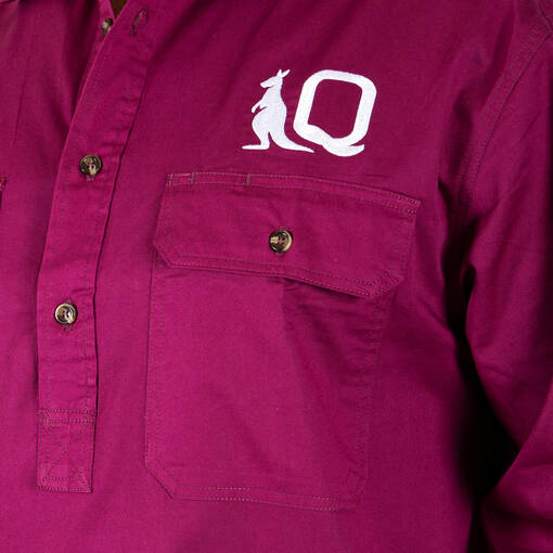 QLD Maroons Long Yard Work Shirt2
