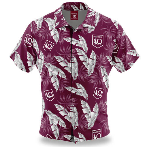 QLD Maroons Men's Hawaiian Shirt0