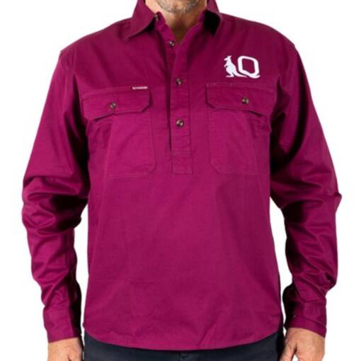 QLD Maroons Long Yard Work Shirt0
