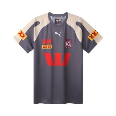 2026 QLD Maroons Grey Men's Training Tee
