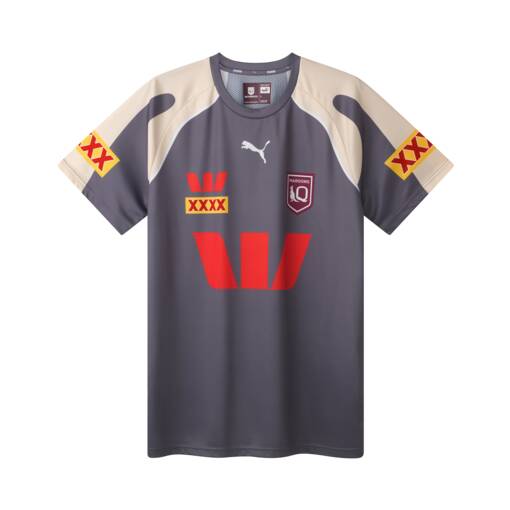 2026 QLD Maroons Grey Men's Training Tee0