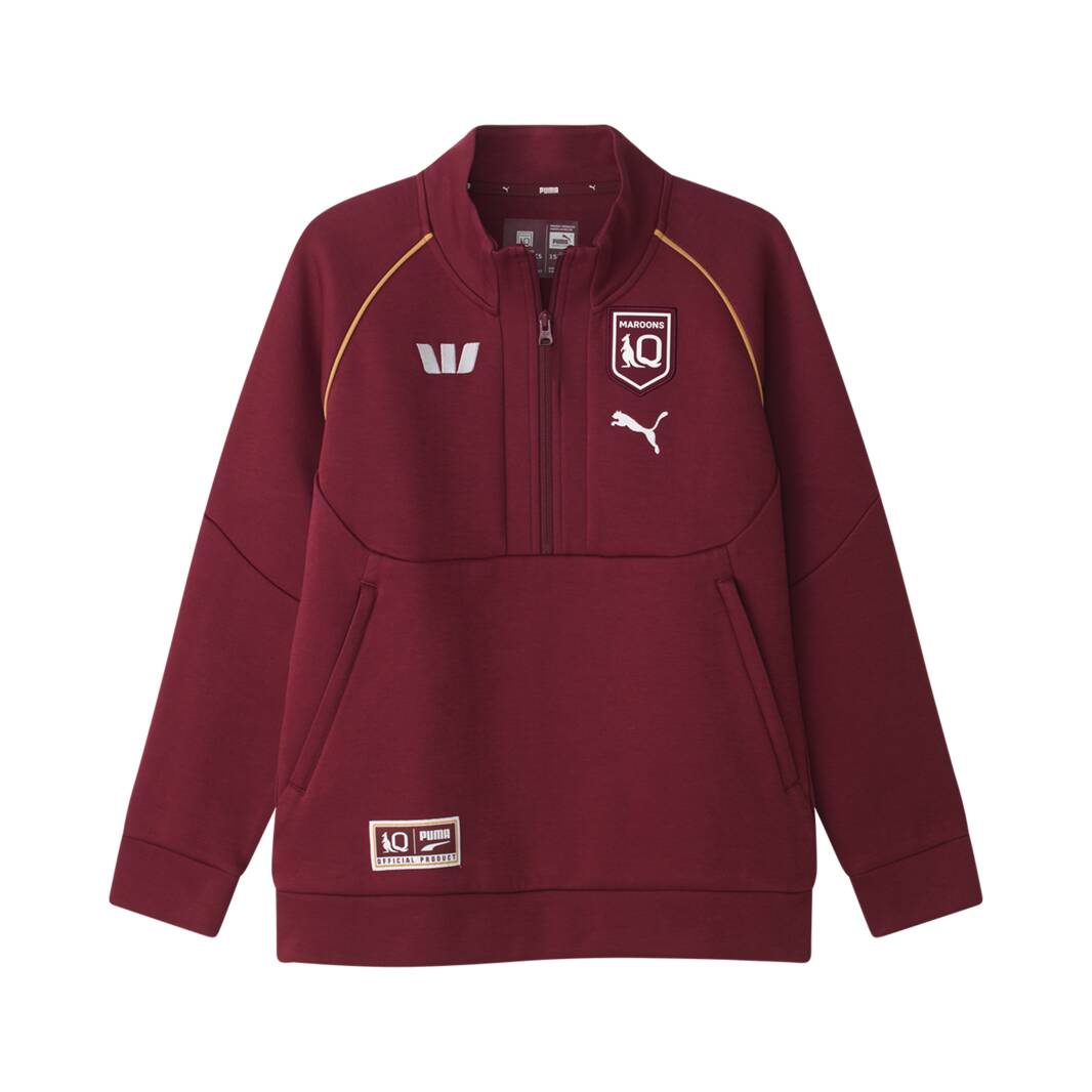 Maroons Shop – 2026 Queensland Maroons 1/2 Zip Youth Jumper