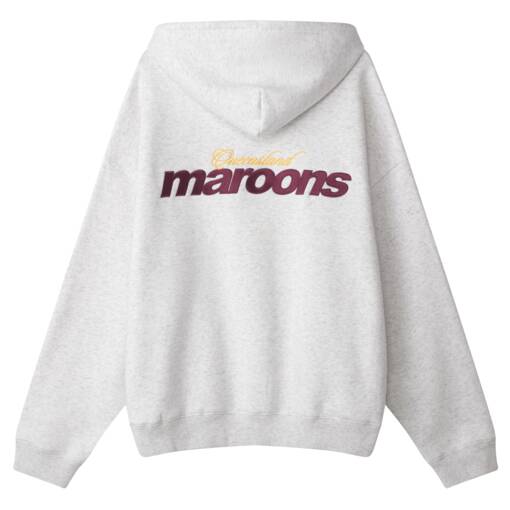Men's Maroon Graphic Box Hoodie1