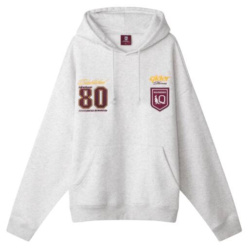 Men's Maroon Graphic Box Hoodie0
