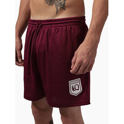 Men's Maroon Mesh Shorts