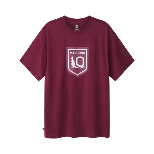 QLD Maroons Men's Maroon Crest Tee0